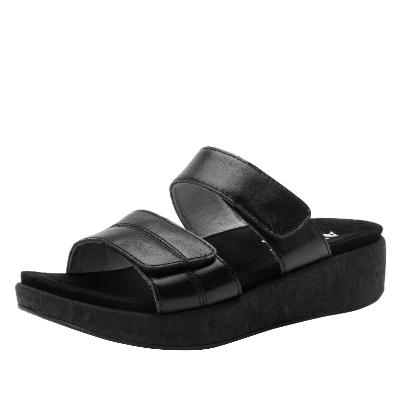 Sandals with soft lining -Mena Black Sandal