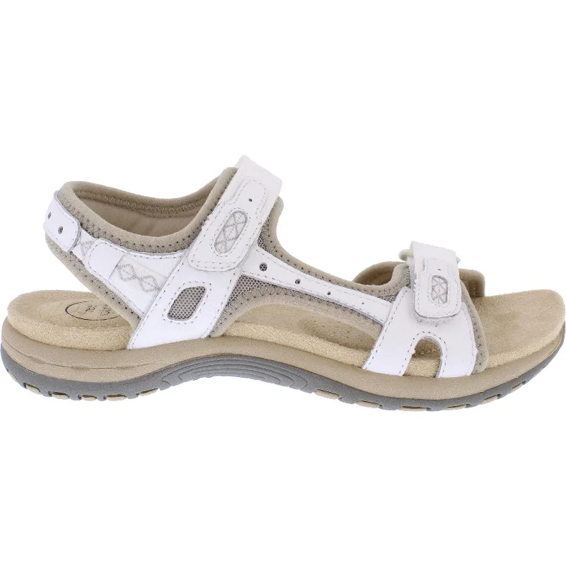 Sandals with comfy wear -Free Spirit 40543 Frisco Ladies White Leather Arch Support Touch Fastening Sandals