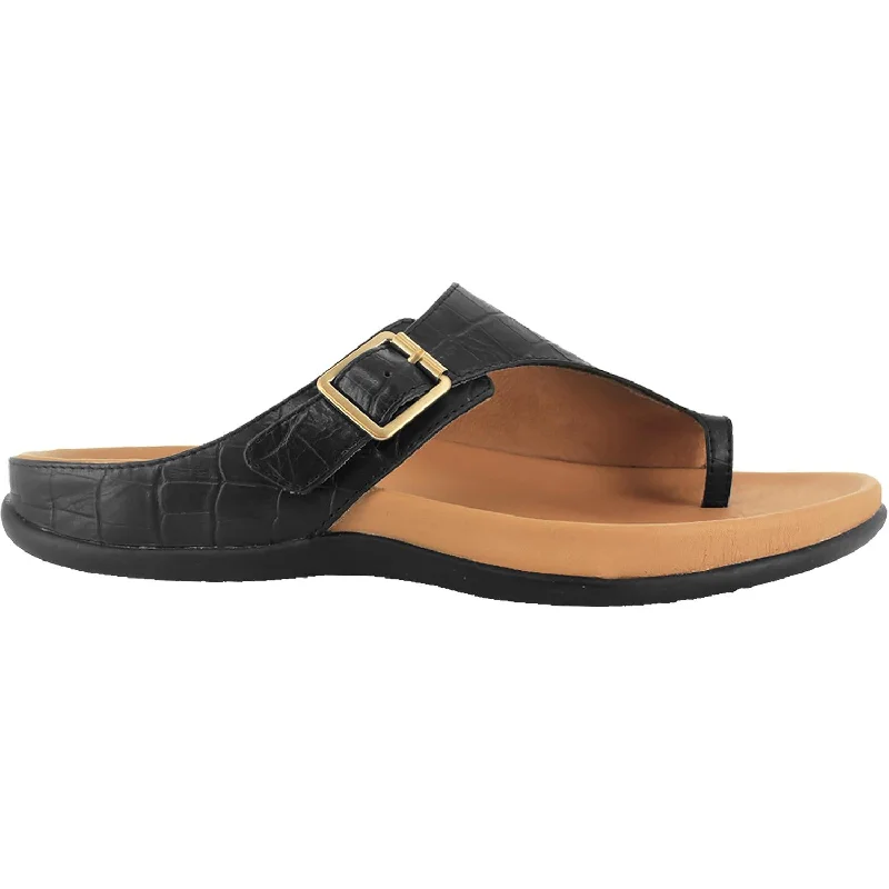 Sandals with flexible fit -Women's Strive Java Black Croc Leather