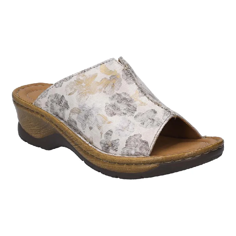 Sandals for warm vibes -Josef Seibel Catalonia 58 Ladies Cream Multi Leather Slip On Sandals