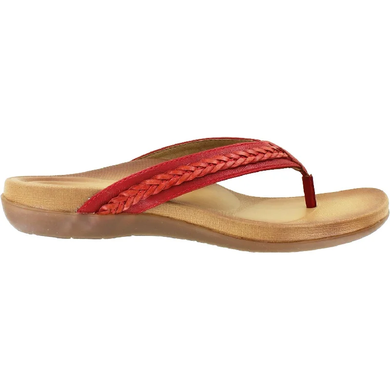 Sandals with soft straps -Women's Aetrex Emmy Red Synthetic