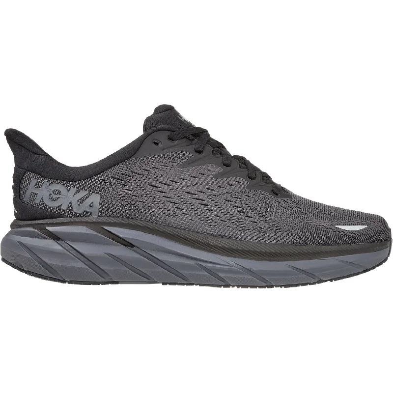 Athletic Shoes with Strong Grip-Women's Hoka One One Clifton 8 Black/Black Mesh