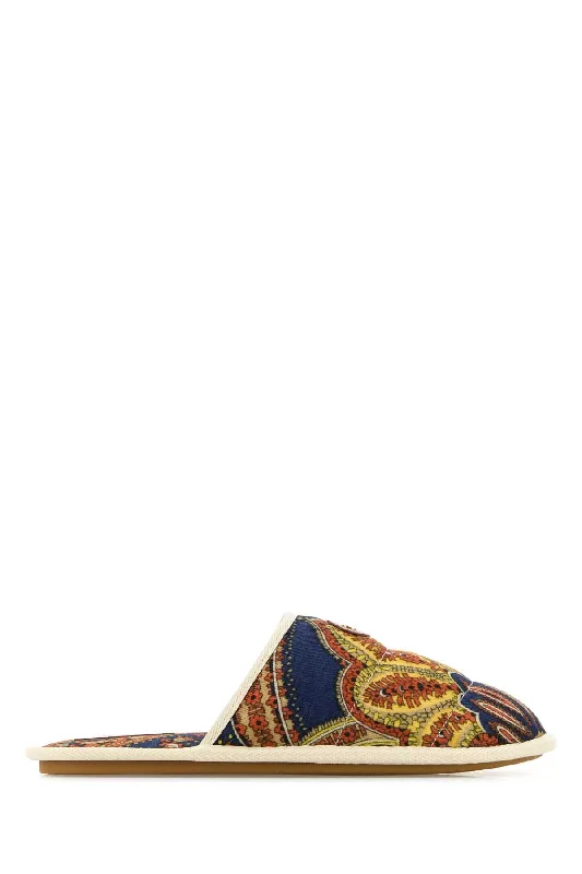 Slippers with VR styleVALENTINO GARAVANI Printed Fabric Ta Chambre Slippers for Men