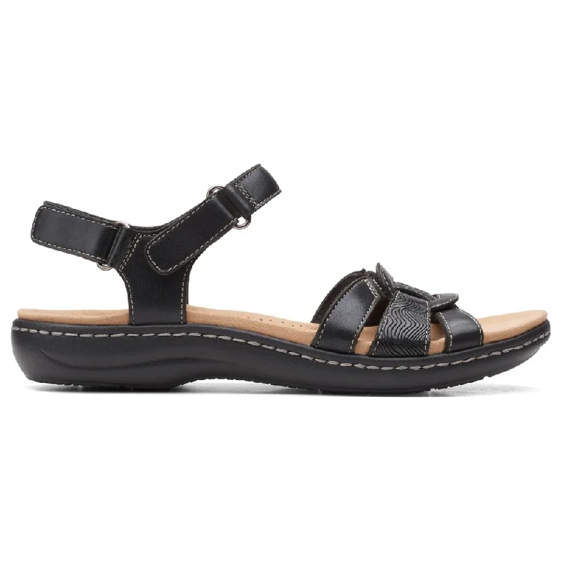 Sandals for summer looks -Clarks Laurieann Sela Black Leather Sandals (Women's)