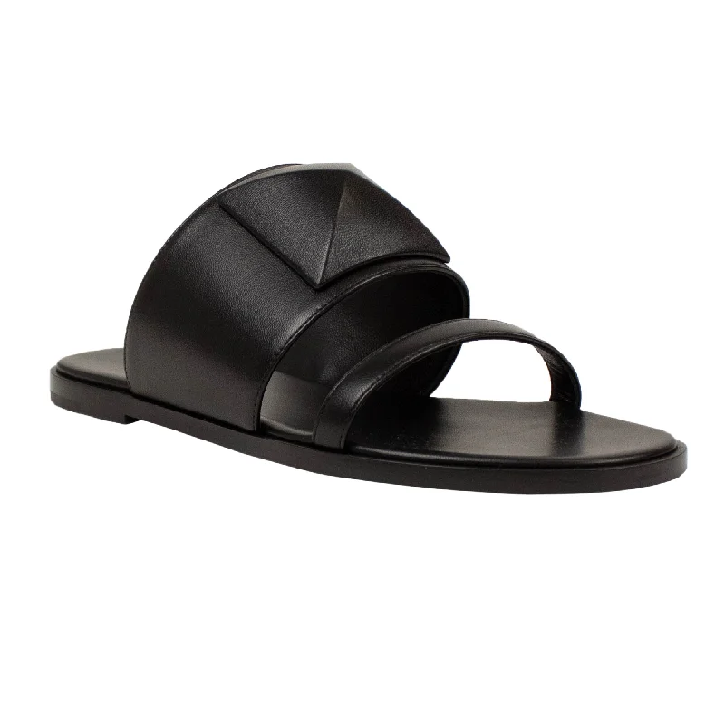 Sandals with stylish sole -Black Leather Caia Sandals