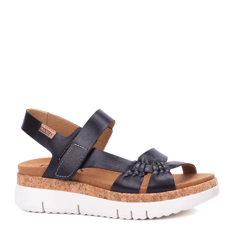 Sandals with cool vibes -Pikolinos Palma W4N-0968 Ladies Black Leather Touch Fastening Sandals