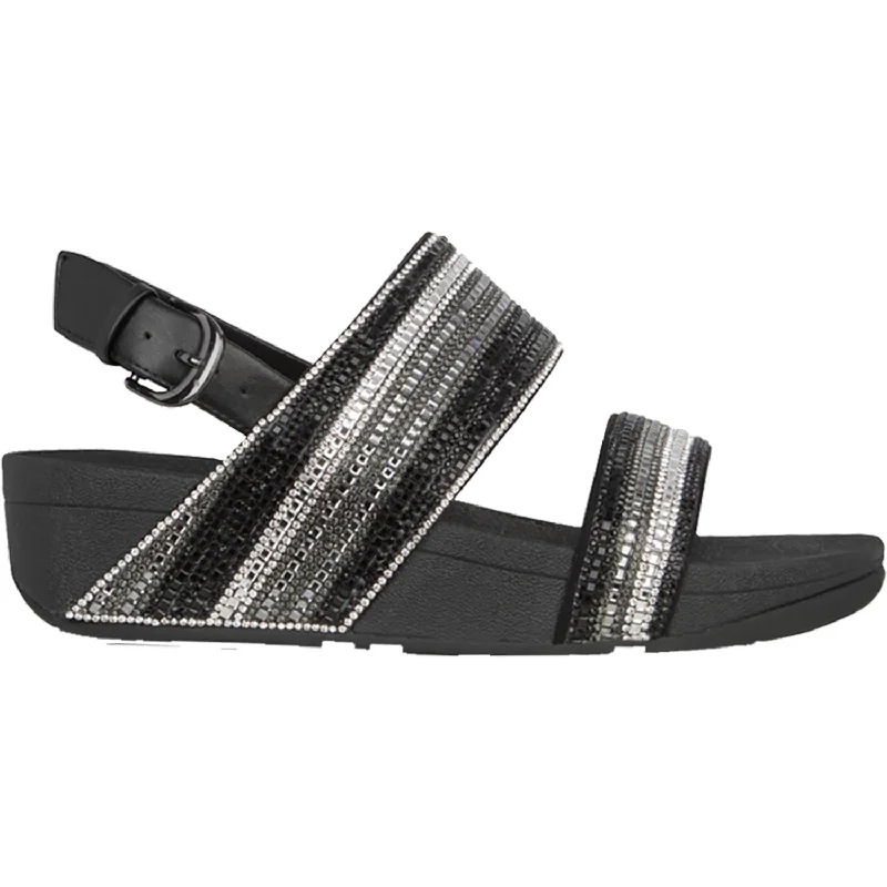 Sandals with adjustable fit -Women's Fit Flop Rosa Crystal Mosaic Black Synthetic