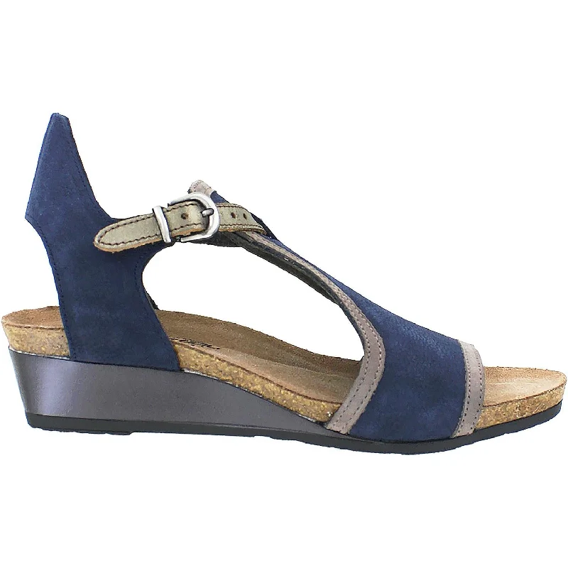 Sandals with cozy vibes -Women's Naot Fiona Navy/Shiitake/Pewter Nubuck/Leather