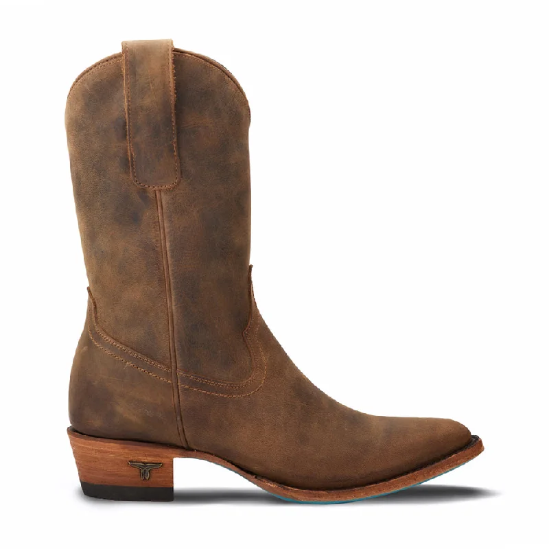 Cowboy boots with short height-Plain Jane Midi Round Toe Cowboy Boots