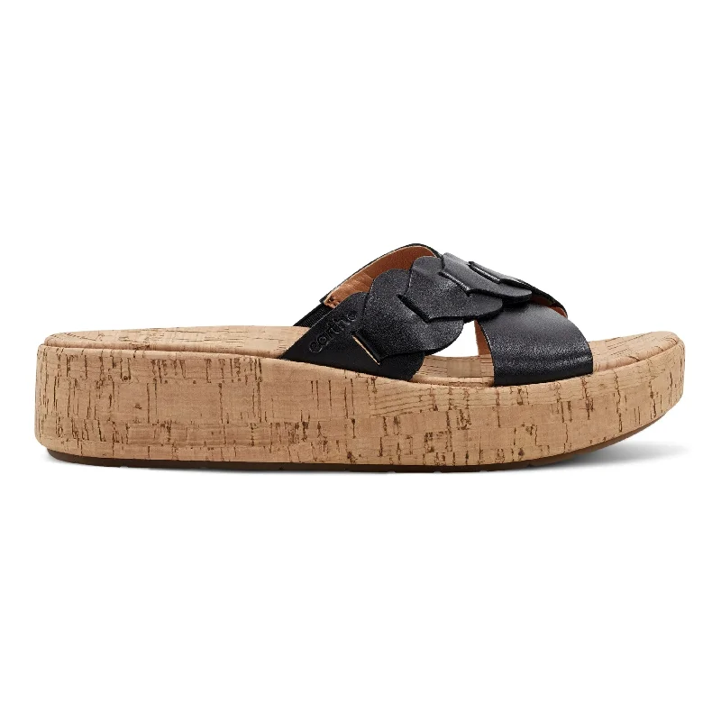 Sandals for office wear -Scotti Casual Slip-on Wedge Platform Sandals