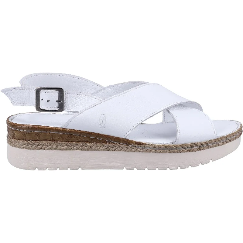 Sandals with modern looks -Hush Puppies Saphira Ladies White Leather Buckle Sandals