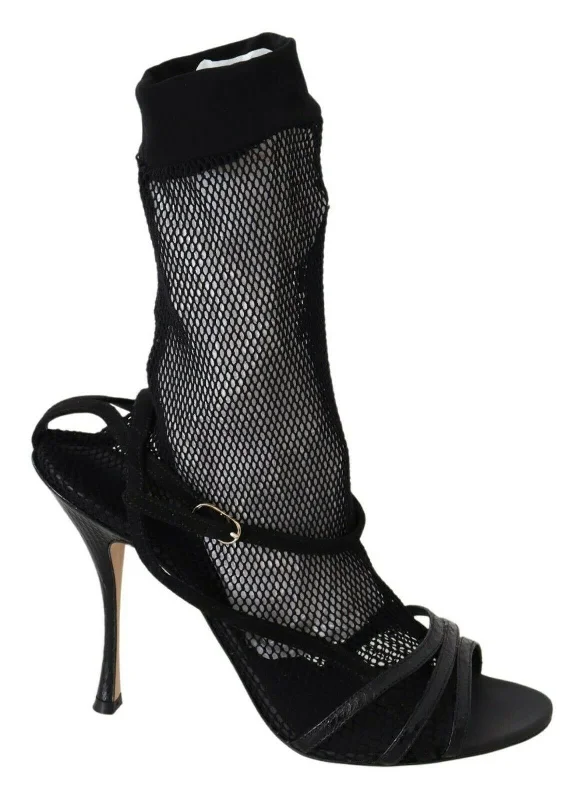 Sandals with chic design -Dolce & Gabbana Chic  Mesh Stiletto Women's Sandals