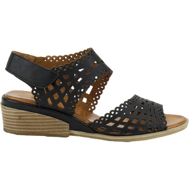 Sandals with durable sole -Women's Spring Step Petra Black Leather