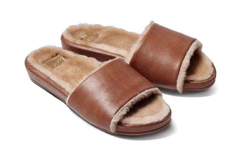 Sandals for summer hikes -GALLITO MÁS SHEARLING - Cognac