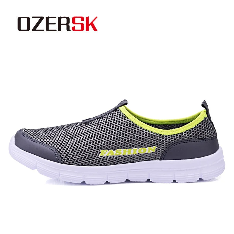 Sandals with lightweight wear -OZERSK Brand Breathable Men Running Shoes Men's Jogging Mesh Summer Mesh Sneaker Casual Slip-on Sandals Shoes Free Shipping