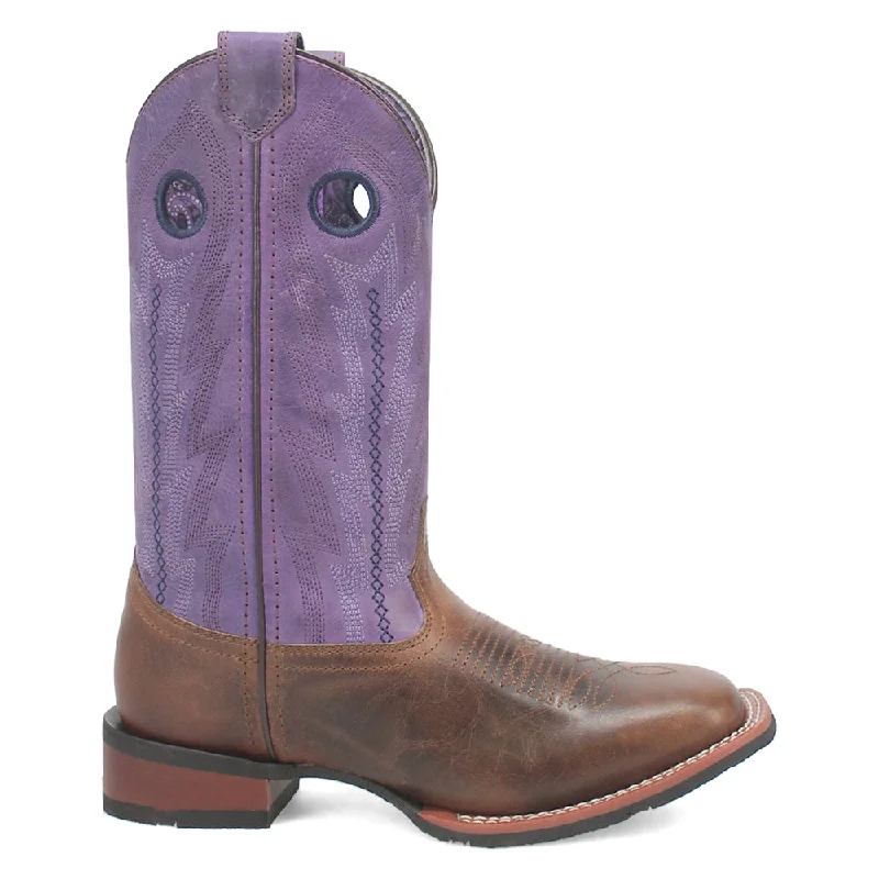 Cowboy boots with firm footbed-Bonnie Embroidered Square Toe Cowboy Boots