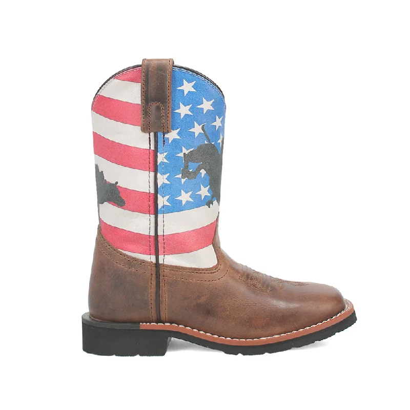 Cowboy boots for cool days-Buck Patriotic Square Toe Cowboy Boots (Little Kid-Big Kid)