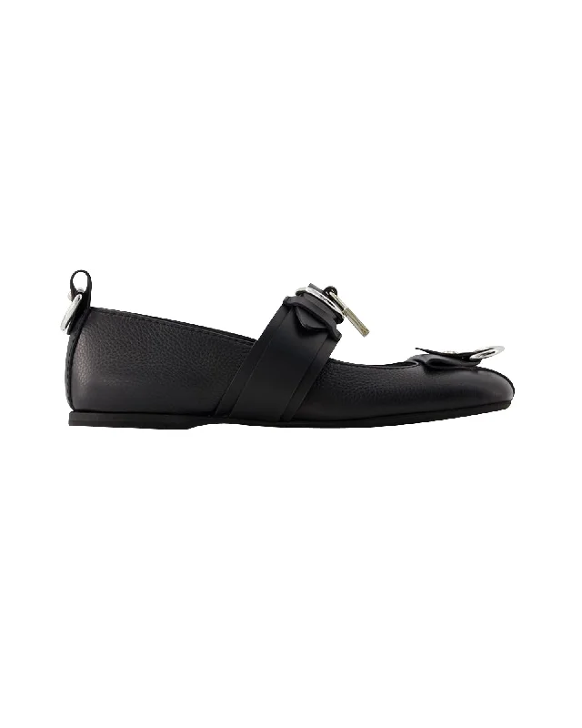 Flats for casual finish-Punk Ballet Flats - J.W. Anderson - Leather - Black