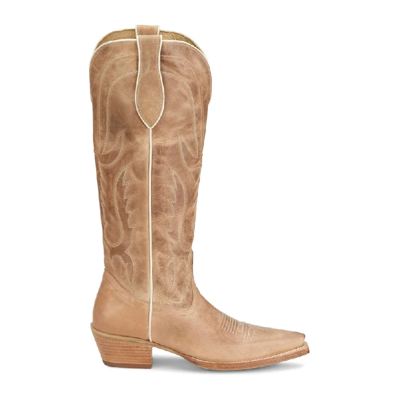 Cowboy boots with worn look-Jess Embroidered Snip Toe Cowboy Boots