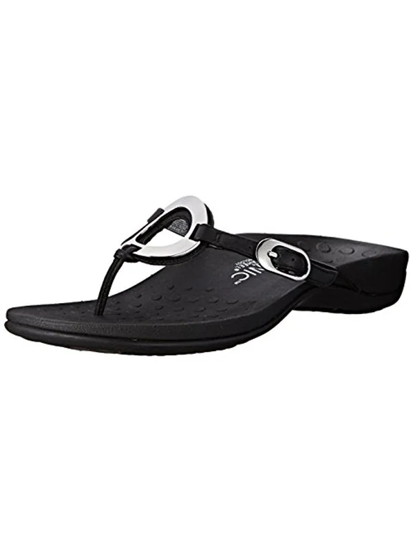 Sandals with breathable wear -Rest Karina Womens Leather Metallic Slide Sandals