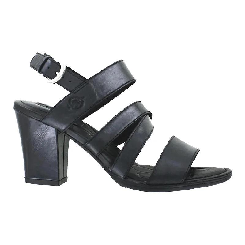 Sandals with ankle strap -Women's Born Marylu Black Leather