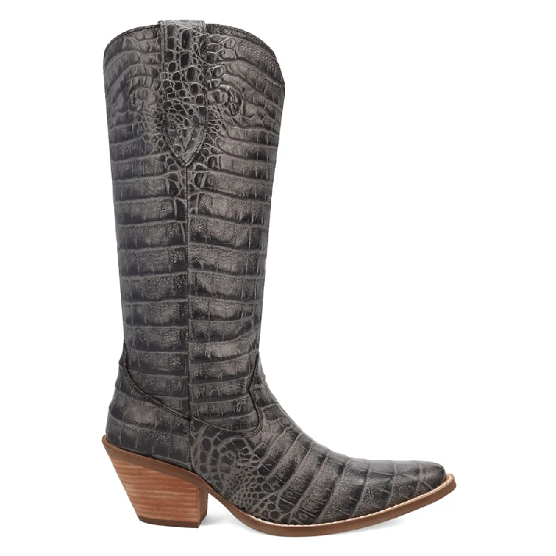 Cowboy boots for tall men-Ozzie Croc Embossed Snip Toe Cowboy Boots