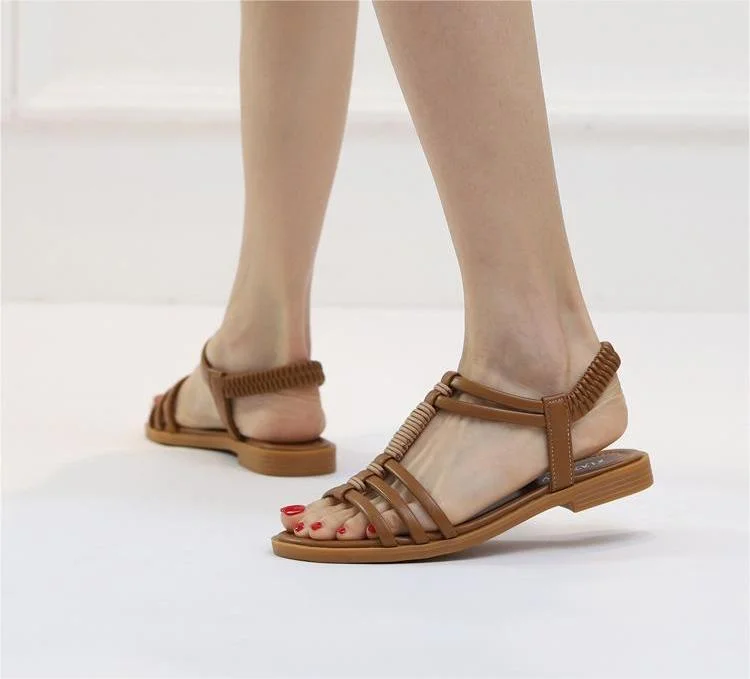 Sandals with stylish fit -Women Boho Retro Low Heel Roman Sandals