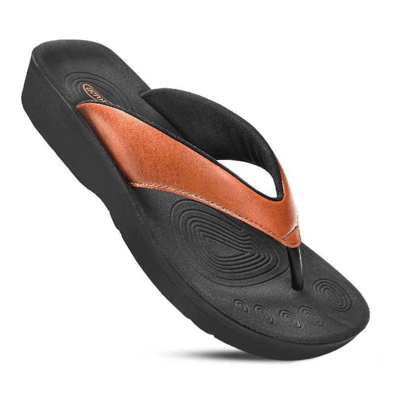 Sandals with supportive arch -Aerothotic - Women's Ravine Orthotic Thong Sandals