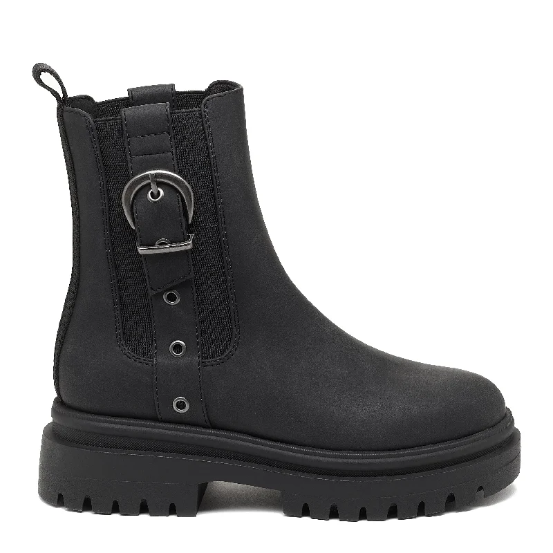 Dekko Black Buckled Ankle Boot