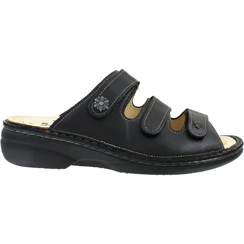 Sandals in ochre -Women's Finn Comfort Menorca Soft Black Leather