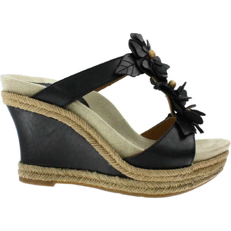 Sandals with plush heel -Women's Earthies Bellini Black Leather