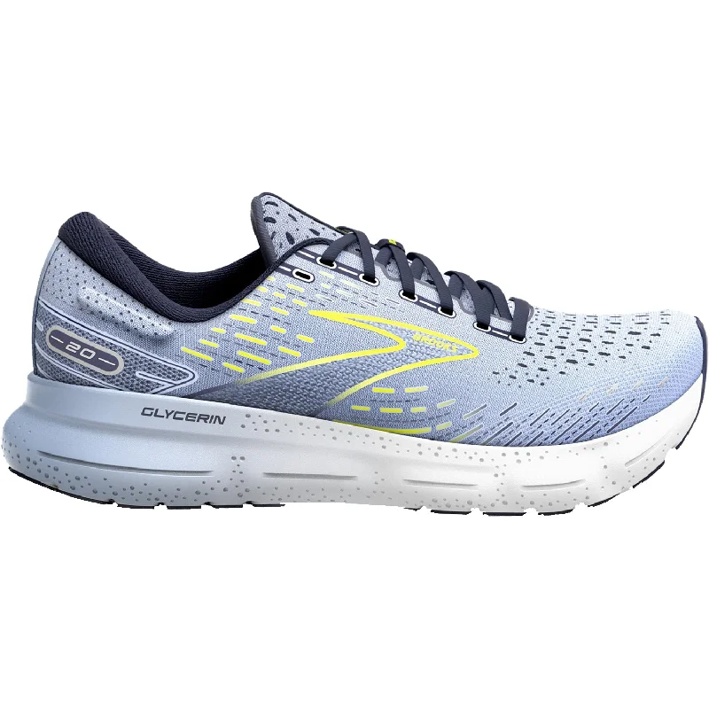 Athletic Shoes with Vibrant Colors-Women's Brooks Glycerin 20 Light Blue/Peacoat/Nightlife Mesh