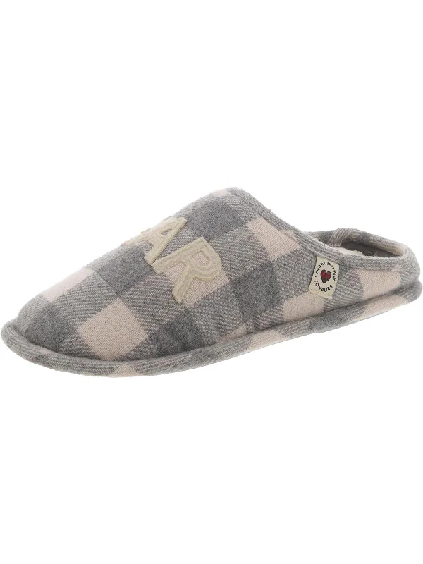 Slippers with porch swingWomens Plaid Faux Fur Lined Slide Slippers