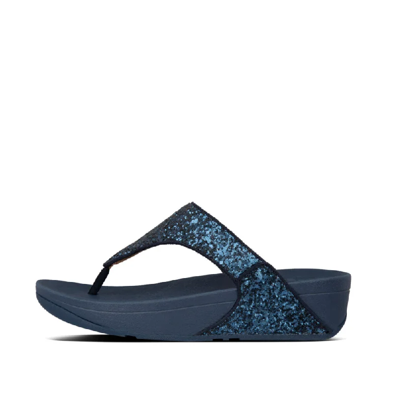 Sandals in ivory -Fitflop X03-399 Lulu Glitter Ladies Midnight Navy Glitter Toe Post Sandals