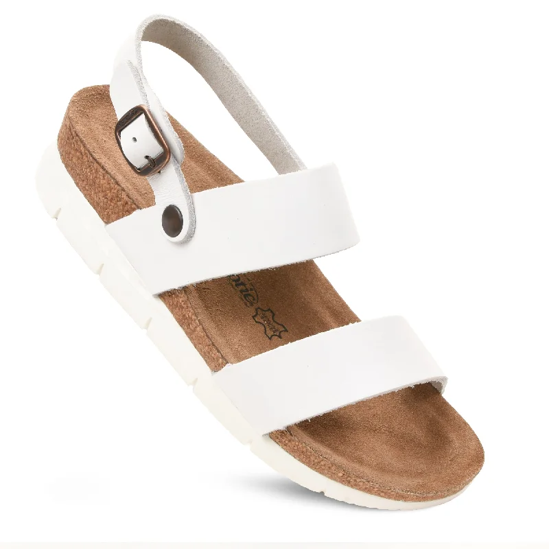 Sandals with padded wear -Aerothotic - Tori Casual Non-Slip Comfy Leather Platform Sandals