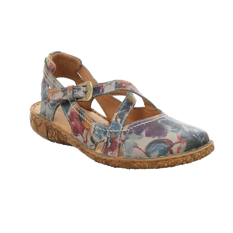 Sandals with trendy looks -Josef Seibel Rosalie 13 Graphite Flower Multi Leather Walking Sandals