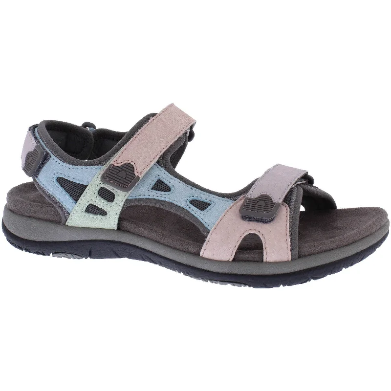 Sandals for hot style -Free Spirit Zeal Ladies Pastel Multi Suede & Textile Touch Fastening Sandals