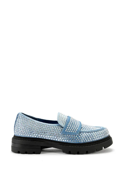 loafers for walkingTHUMPER-DENIM CRYSTAL LOAFER