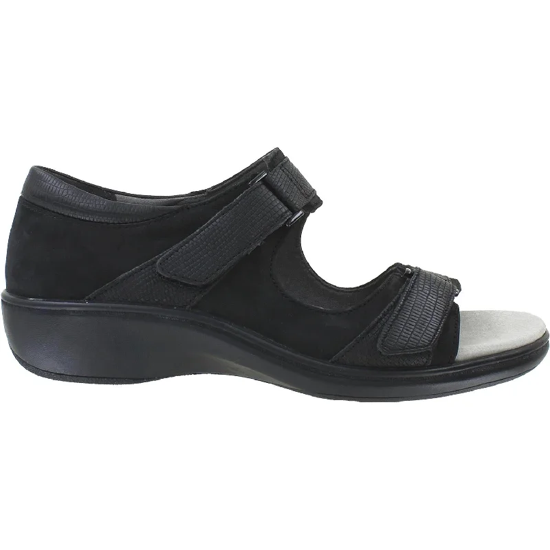 Sandals with vibrant design -Women's Aravon Duxbury Two Strap Black Leather